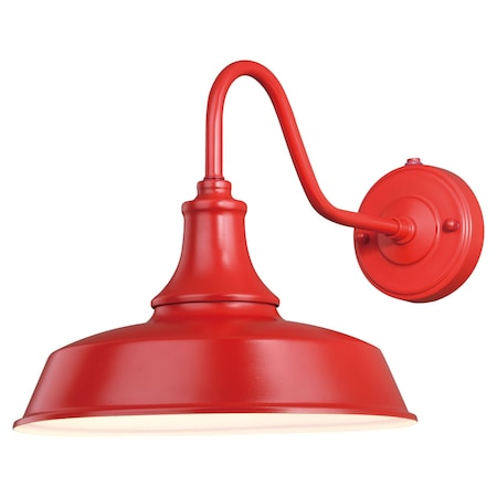 Vaxcel Dorado 1 Light Dusk to Dawn Red White Farmhouse Barn Dome Outdoor Wall Lantern T0487